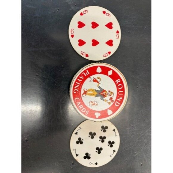 Vintage Round Playing Cards Set With Clown Design & Florida Orange Tin Made In H - Picture 3 of 3